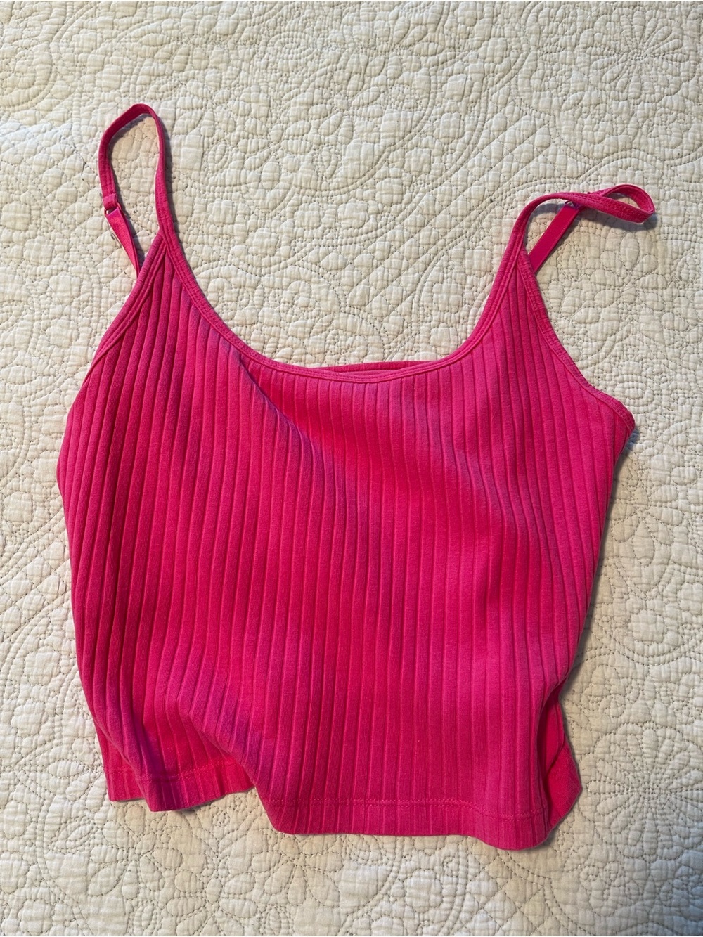 Old Navy Bright Pink Ribbed Spaghetti Strap Camisole